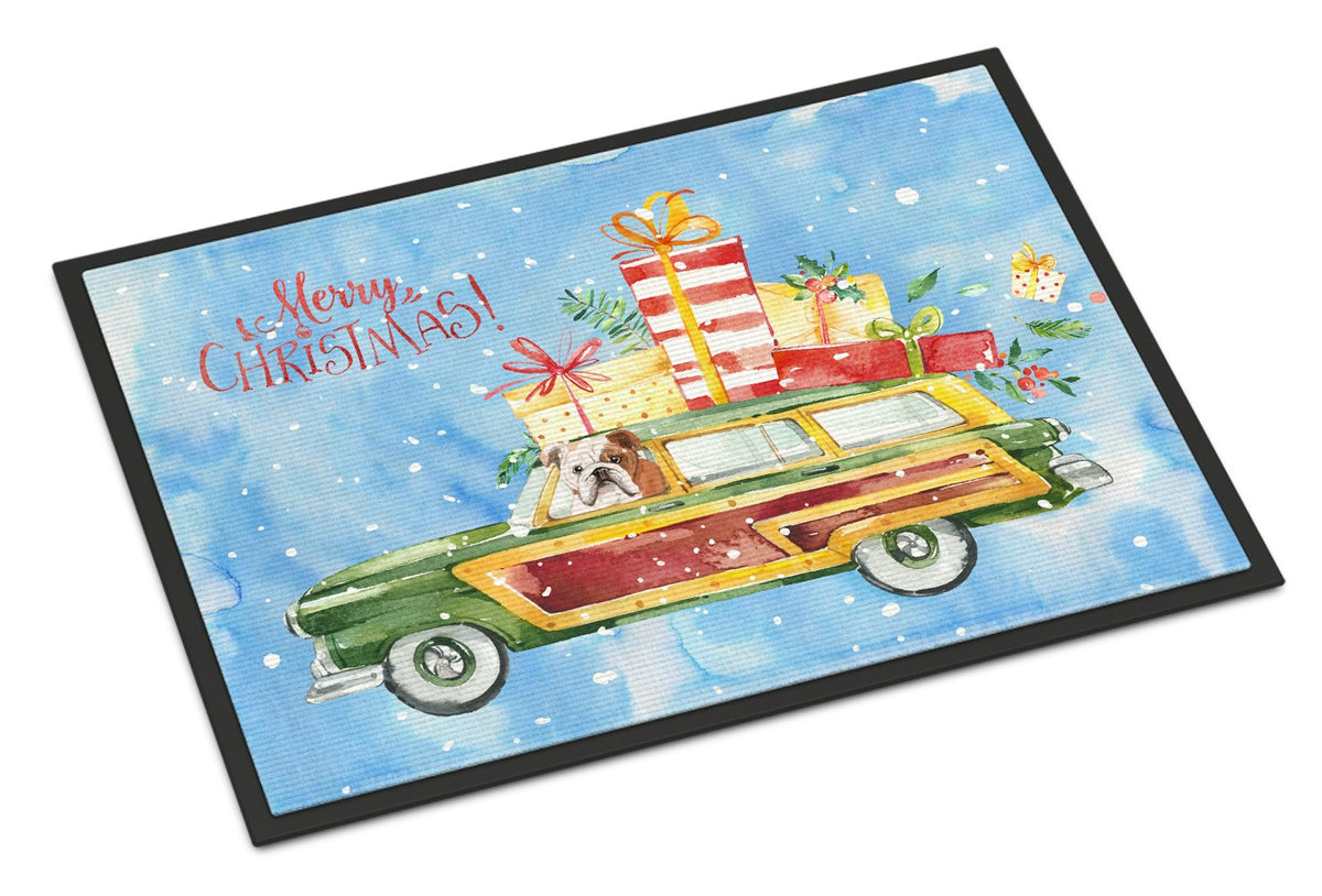 Merry Christmas English Bulldog Indoor or Outdoor Mat 24x36 CK2453JMAT by Caroline&#39;s Treasures