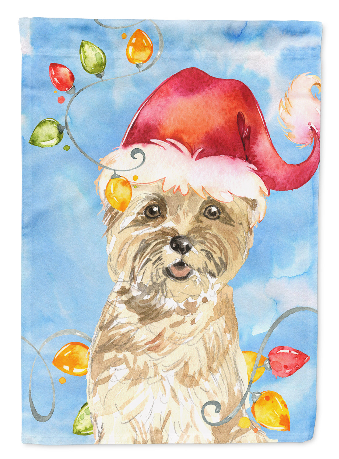 Christmas Lights Cairn Terrier Flag Canvas House Size CK2474CHF  the-store.com.
