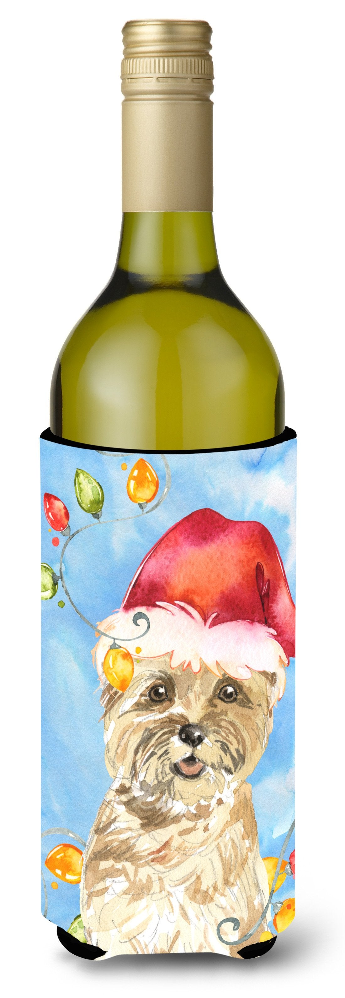 Christmas Lights Cairn Terrier Wine Bottle Beverage Insulator Hugger CK2474LITERK by Caroline&#39;s Treasures