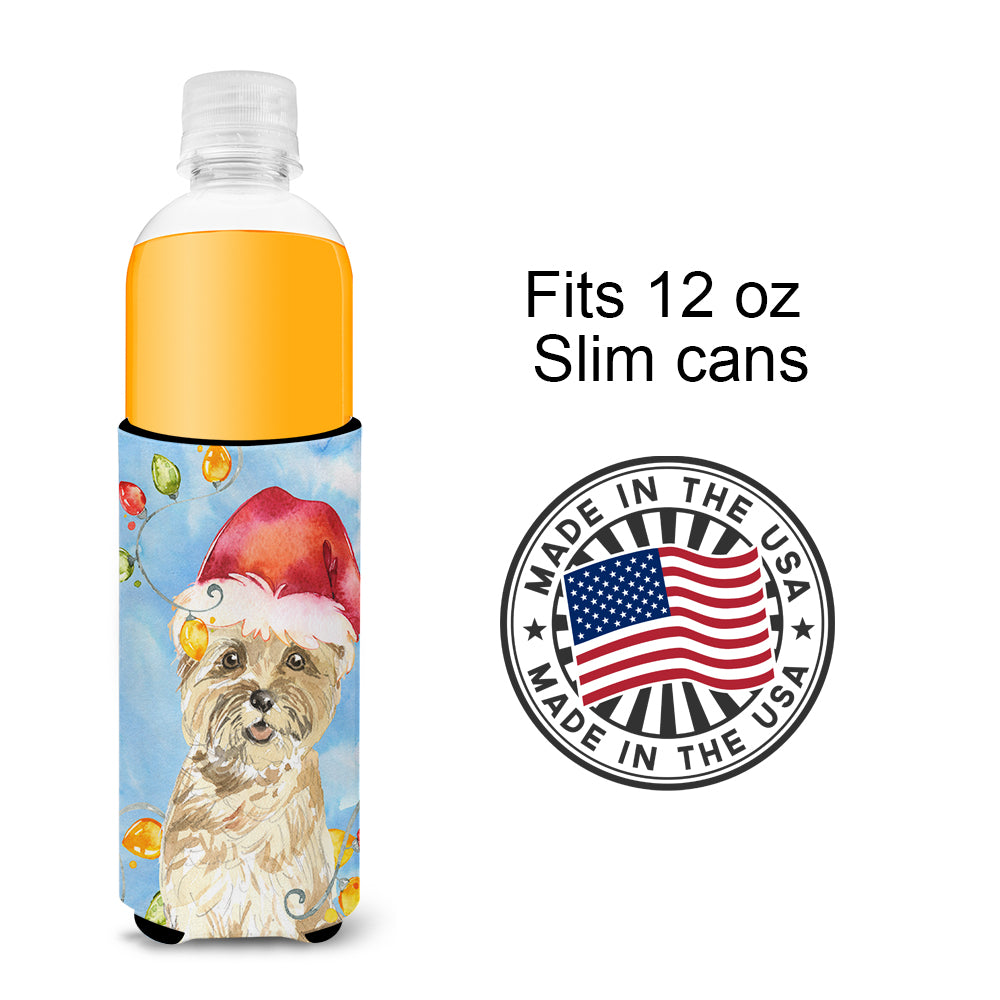 Christmas Lights Cairn Terrier  Ultra Hugger for slim cans CK2474MUK  the-store.com.