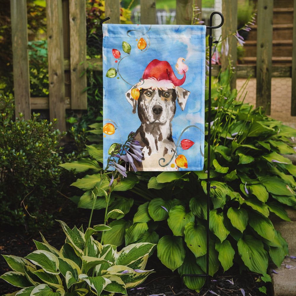 Caroline's Treasures Christmas Lights Catahoula Leopard Dog Garden Flag - Outdoor Decorative Yard Flag CK2475GF