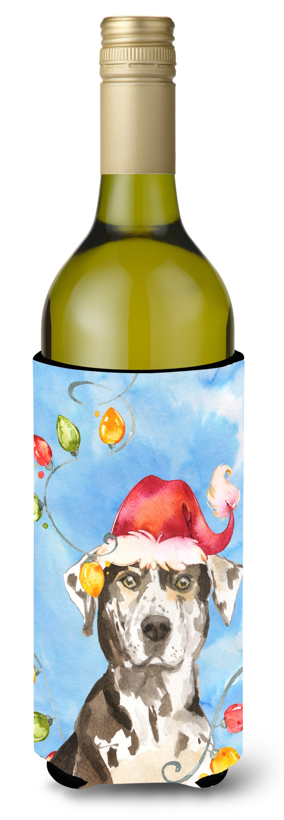Christmas Lights Catahoula Leopard Dog Wine Bottle Beverage Insulator Hugger CK2475LITERK by Caroline's Treasures