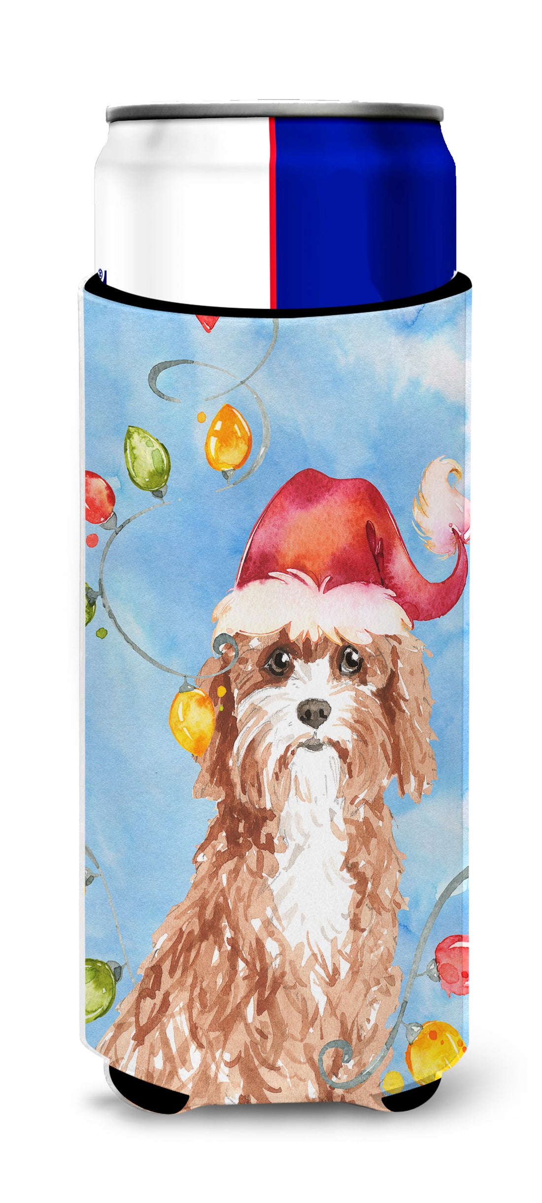 Christmas Lights Cavapoo  Ultra Hugger for slim cans CK2476MUK  the-store.com.