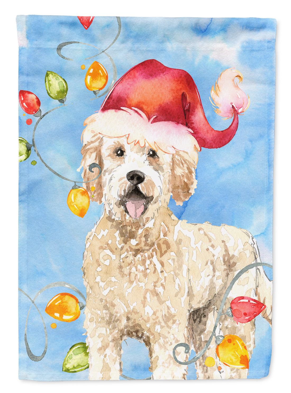 Christmas Lights Goldendoodle Flag Canvas House Size CK2478CHF