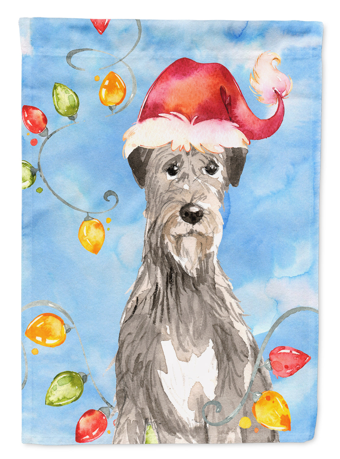 Christmas Lights Irish Wolfhound Flag Canvas House Size CK2481CHF  the-store.com.