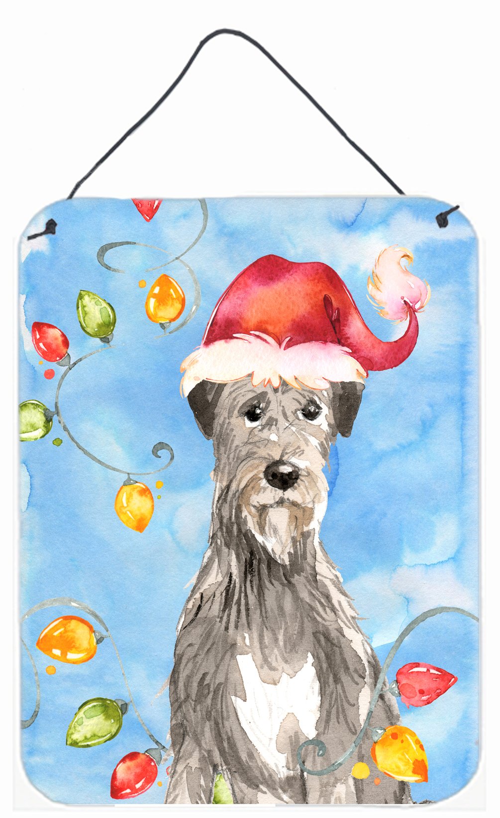 Christmas Lights Irish Wolfhound Wall or Door Hanging Prints CK2481DS1216 by Caroline&#39;s Treasures