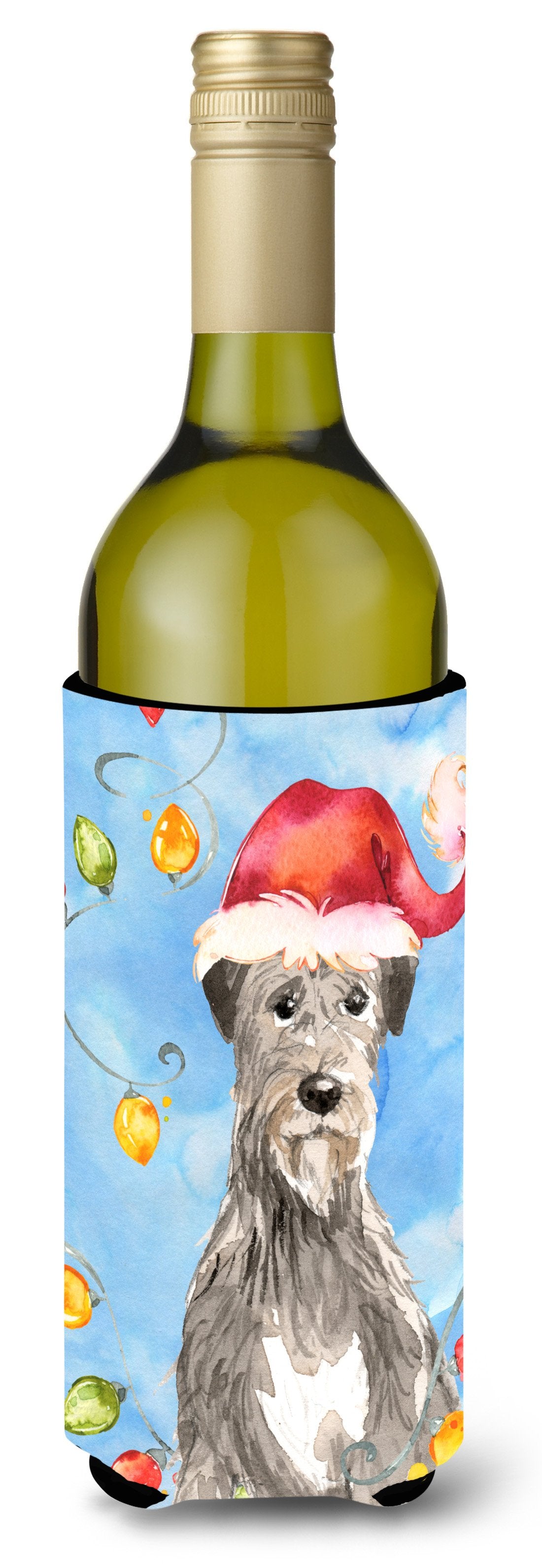 Christmas Lights Irish Wolfhound Wine Bottle Beverage Insulator Hugger CK2481LITERK by Caroline&#39;s Treasures
