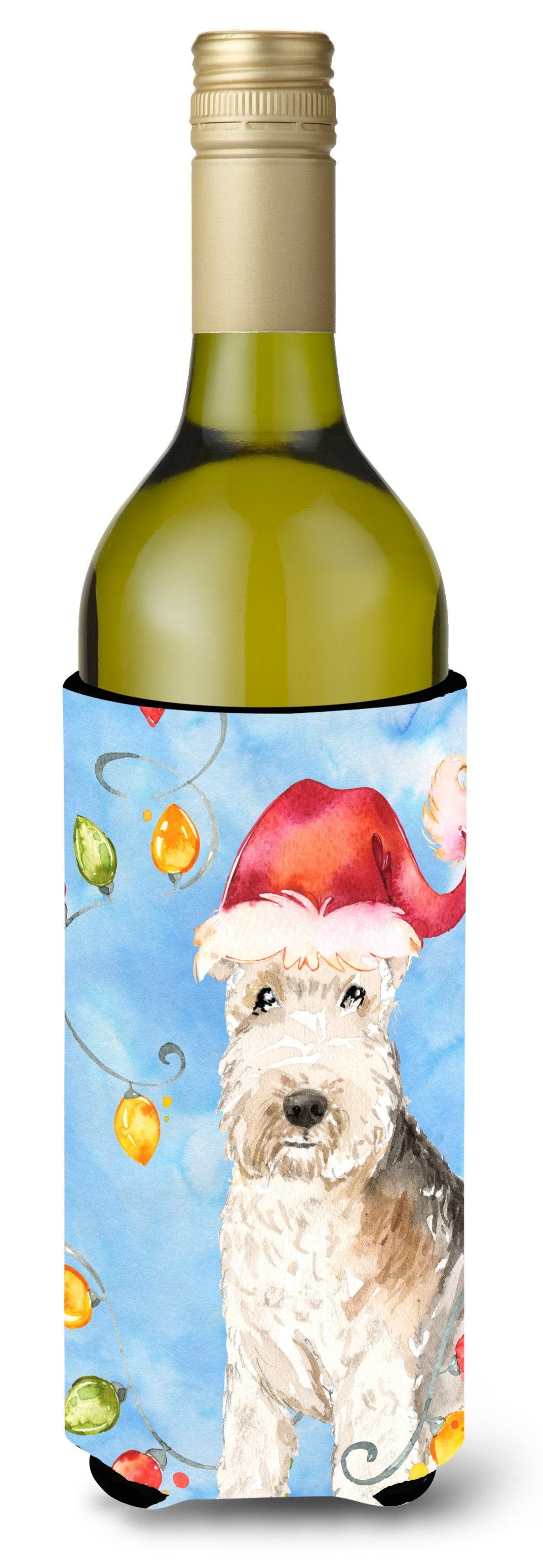Christmas Lights Lakeland Terrier Wine Bottle Beverage Insulator Hugger CK2483LITERK by Caroline&#39;s Treasures