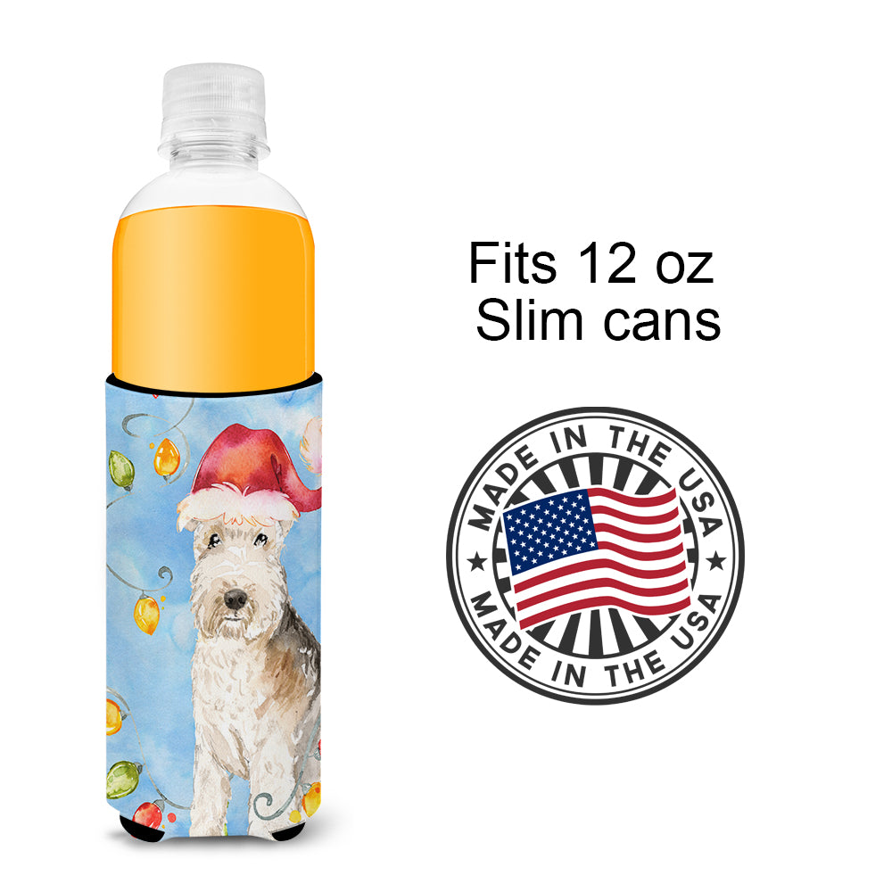 Christmas Lights Lakeland Terrier  Ultra Hugger for slim cans CK2483MUK  the-store.com.