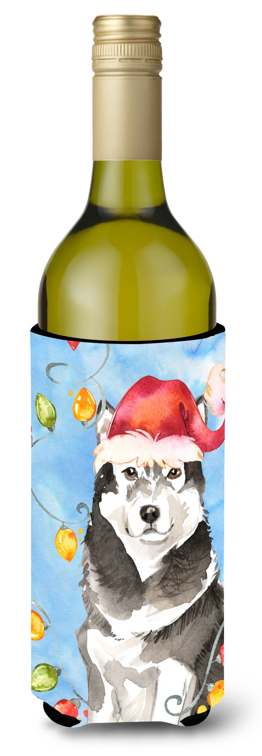 Christmas Lights Alaskan Malamute Wine Bottle Beverage Insulator Hugger CK2484LITERK by Caroline&#39;s Treasures