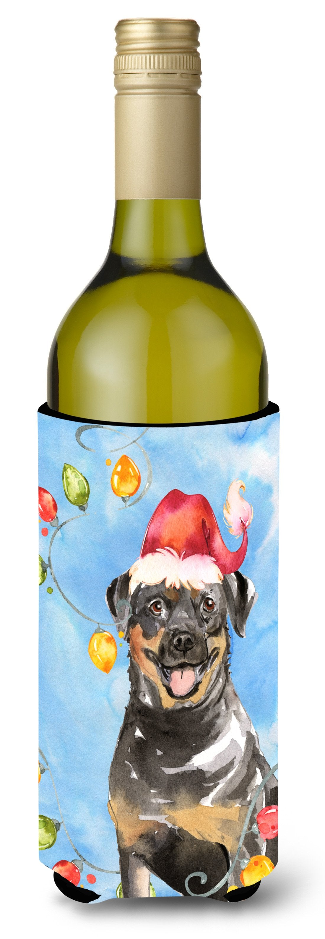 Christmas Lights Rottweiler Wine Bottle Beverage Insulator Hugger CK2488LITERK by Caroline&#39;s Treasures