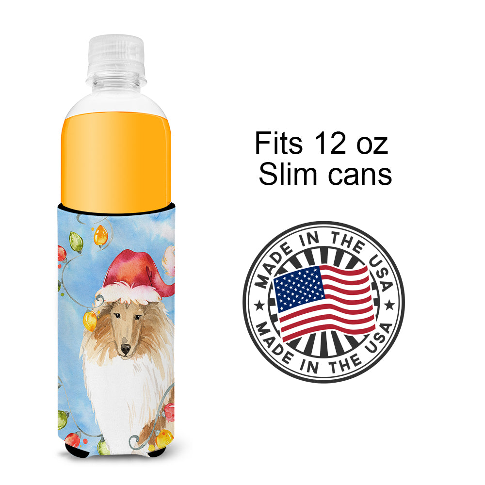 Christmas Lights Collie  Ultra Hugger for slim cans CK2489MUK