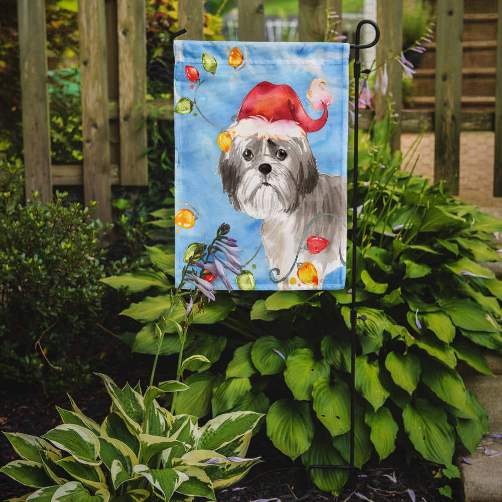 Caroline's Treasures Christmas Lights Shih Tzu Puppy Cut Garden Flag - Outdoor Decorative Yard Flag CK2494GF