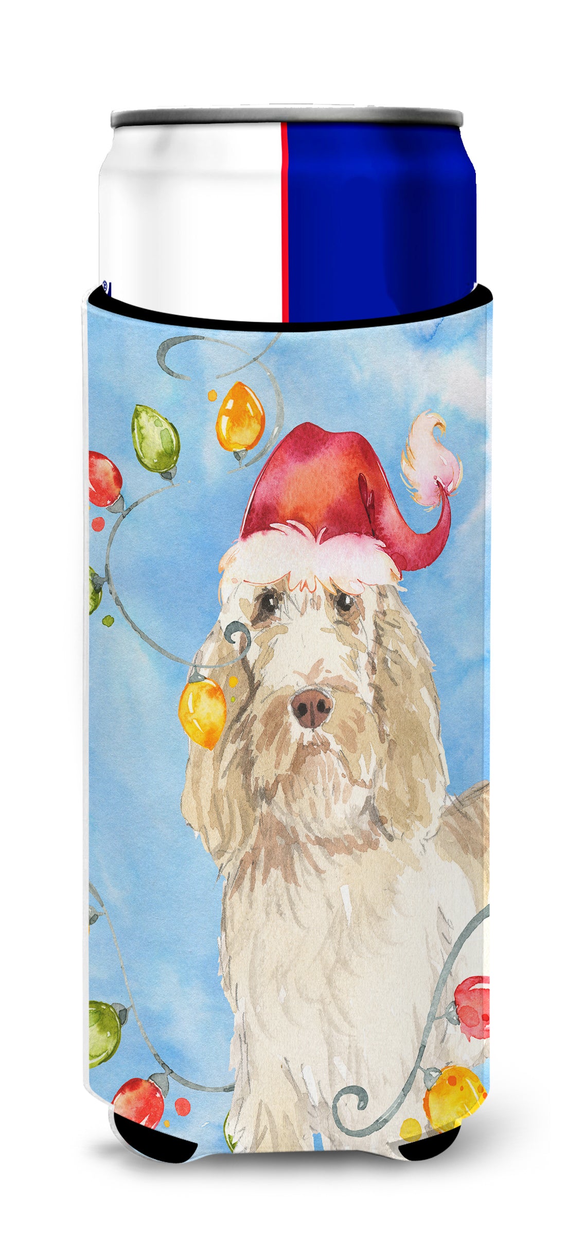Christmas Lights Spinone Italiano  Ultra Hugger for slim cans CK2496MUK