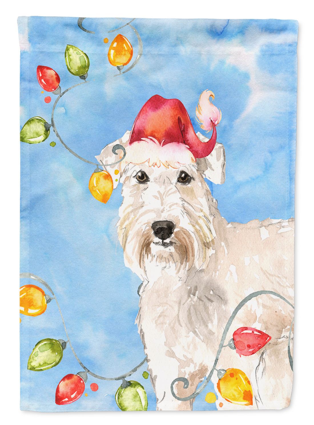 Christmas Lights Wheaten Terrier Flag Canvas House Size CK2499CHF  the-store.com.