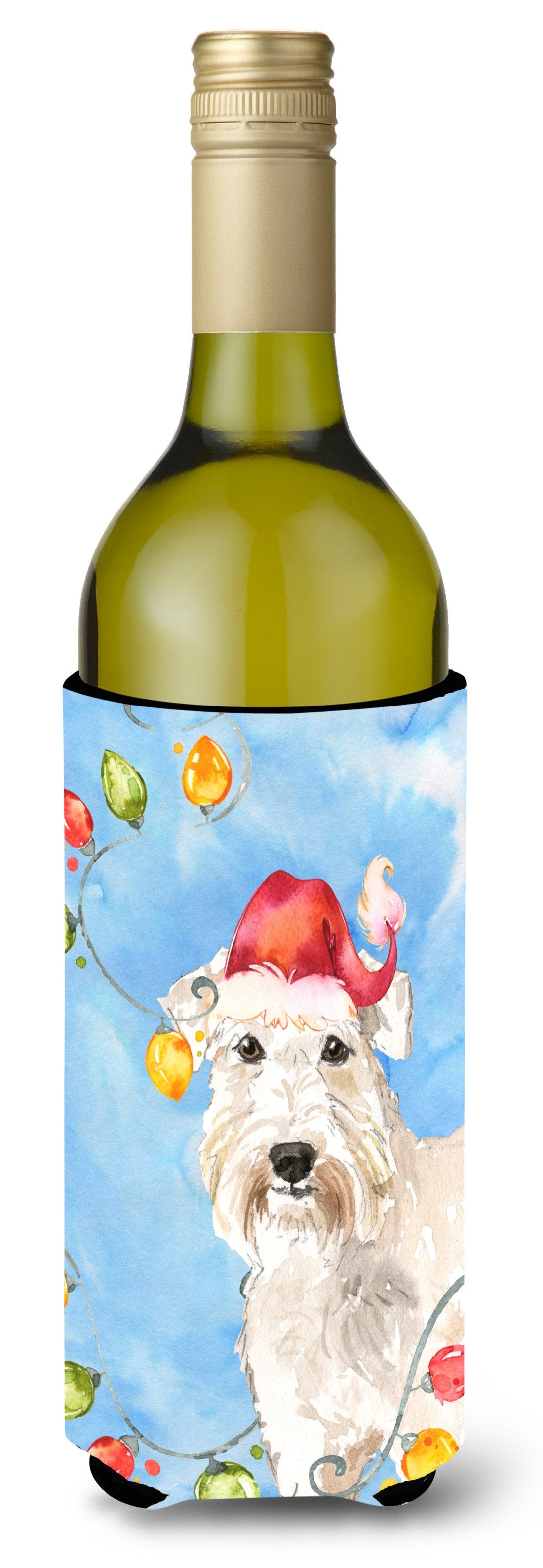 Christmas Lights Wheaten Terrier Wine Bottle Beverage Insulator Hugger CK2499LITERK by Caroline&#39;s Treasures