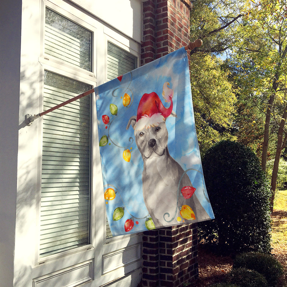 Christmas Lights Staffordshire Bull Terrier Flag Canvas House Size CK2502CHF  the-store.com.