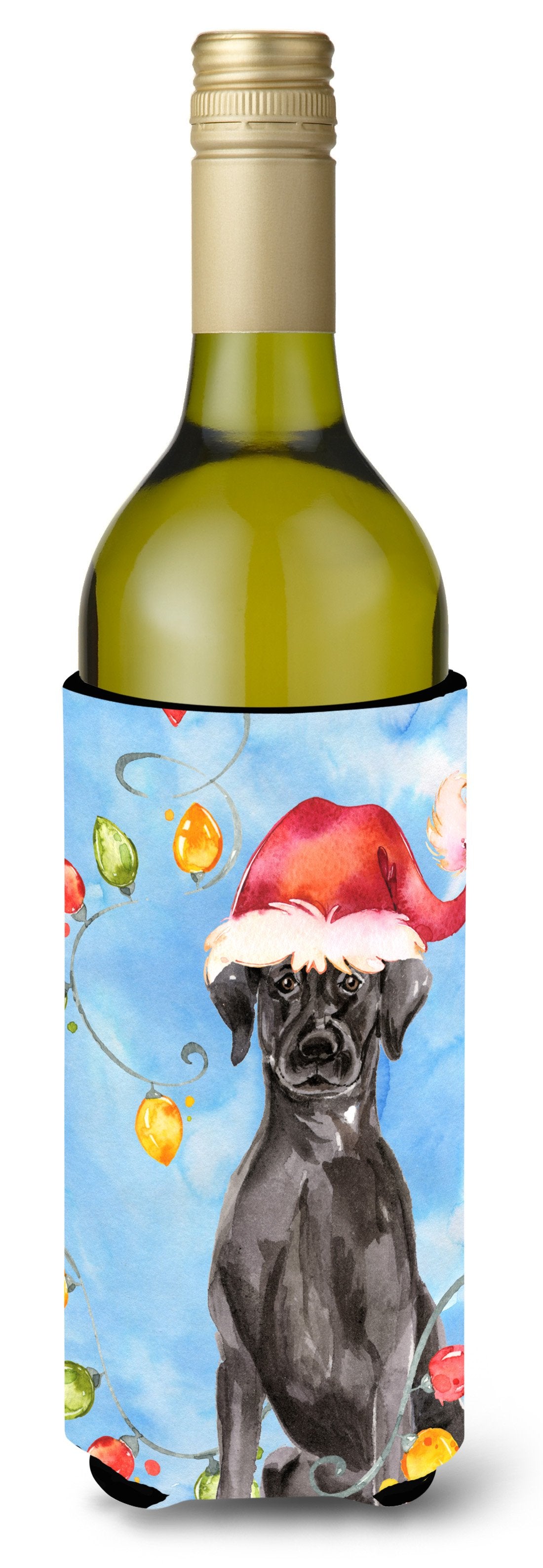 Christmas Lights Black Labrador Retriever Wine Bottle Beverage Insulator Hugger CK2505LITERK by Caroline&#39;s Treasures