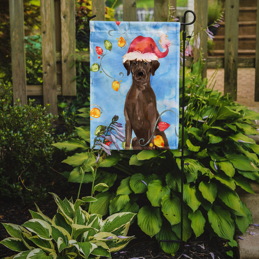 Christmas Lights Chocolate Labrador Retriever Flag Garden Size CK2506GF