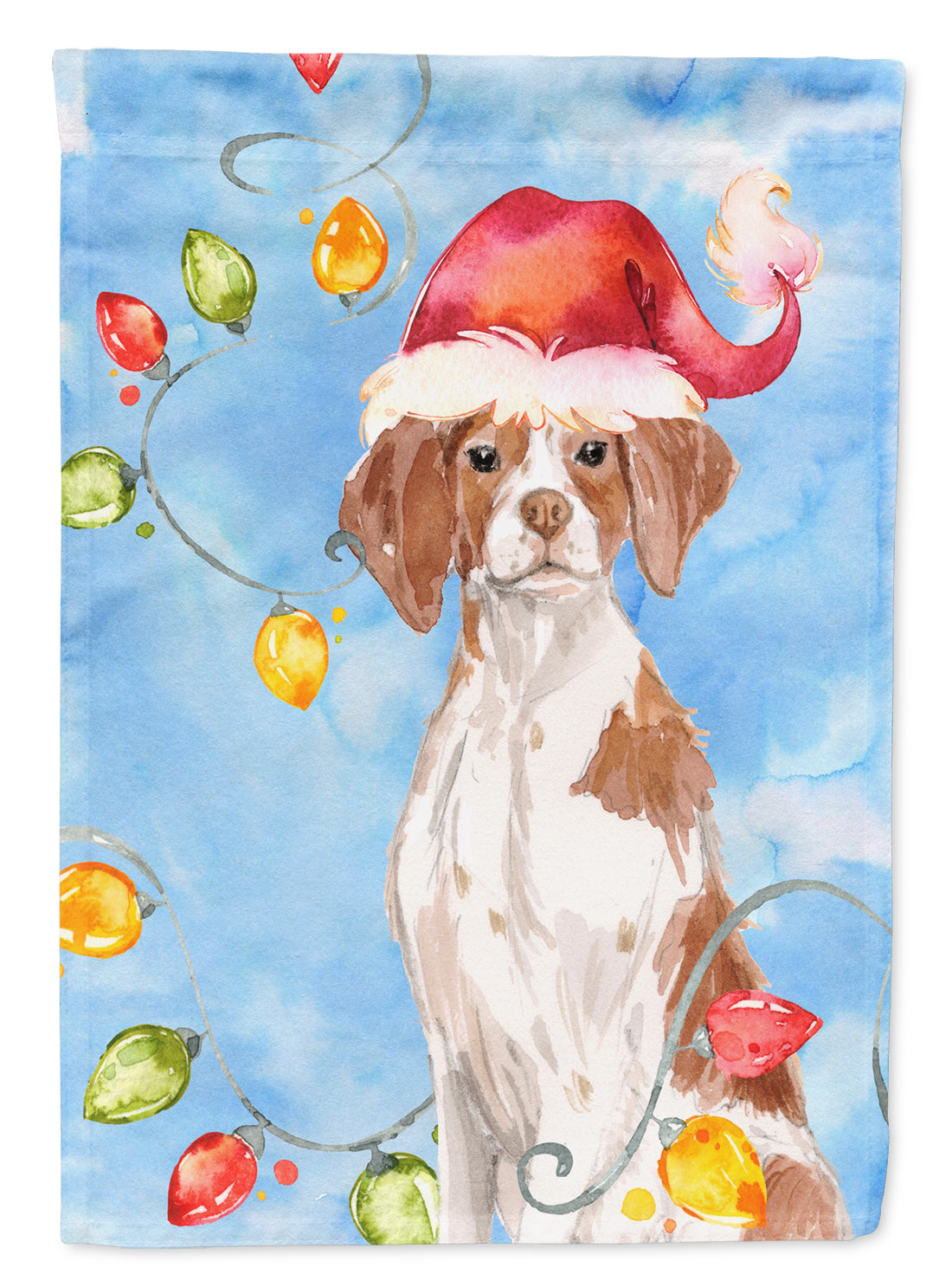 Christmas Lights Brittany Spaniel Flag Canvas House Size CK2508CHF