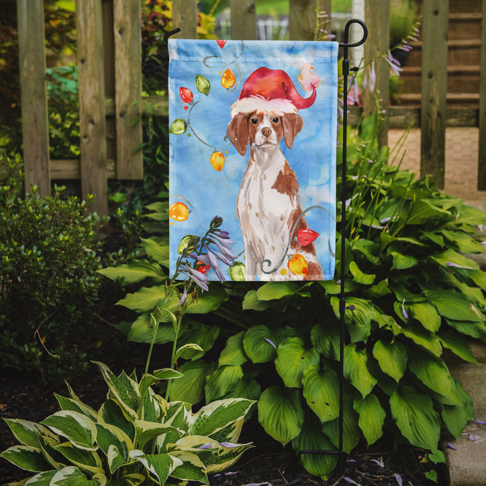 Caroline's Treasures Christmas Lights Brittany Spaniel Garden Flag - Outdoor Decorative Yard Flag CK2508GF