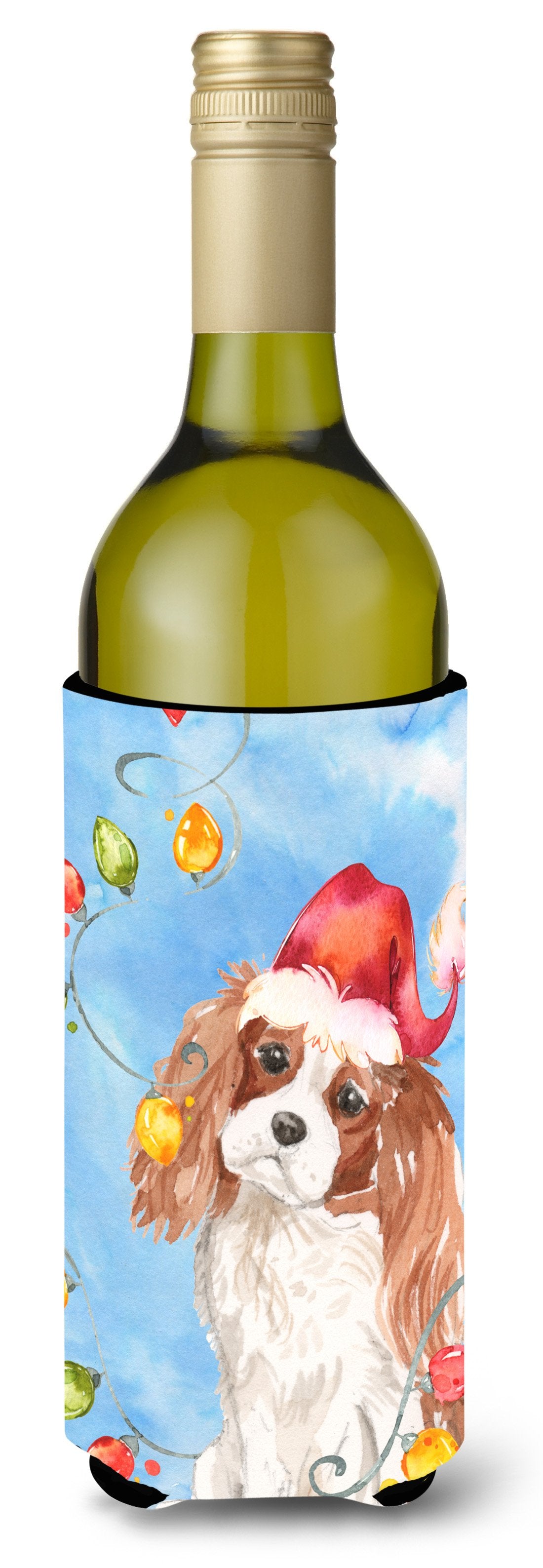 Christmas Lights Blenheim Cavalier Spaniel Wine Bottle Beverage Insulator Hugger CK2509LITERK by Caroline&#39;s Treasures