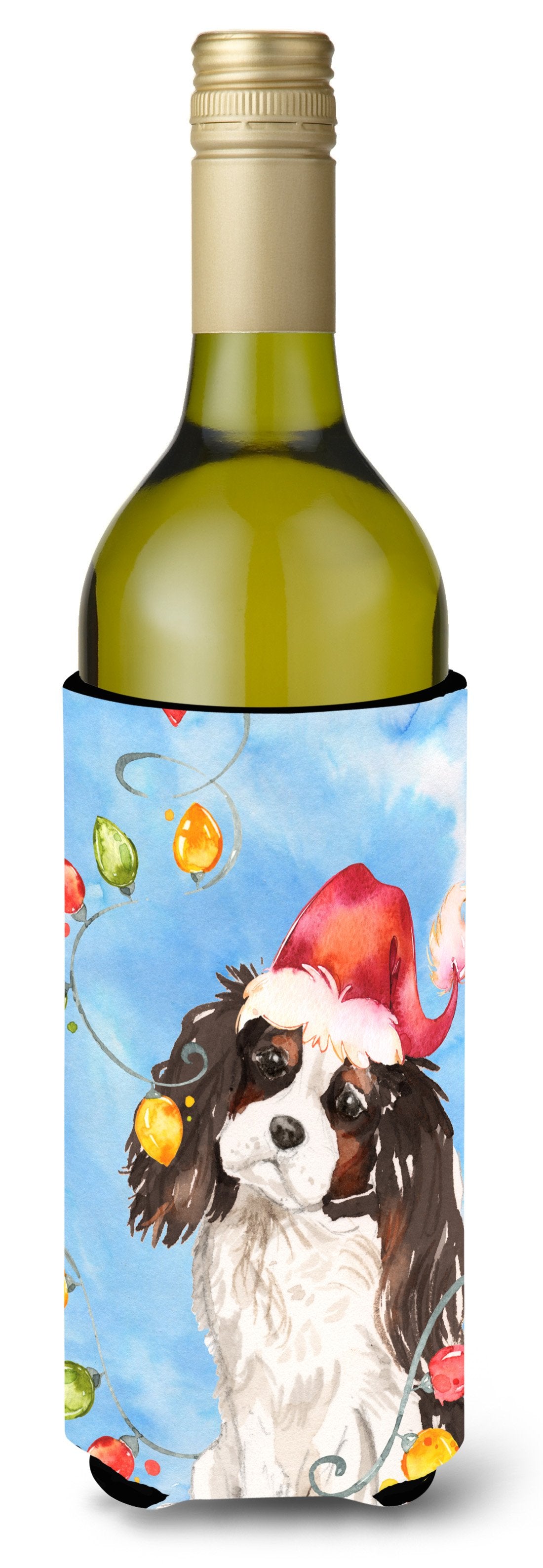 Christmas Lights Tricolor Cavalier Spaniel Wine Bottle Beverage Insulator Hugger CK2510LITERK by Caroline&#39;s Treasures