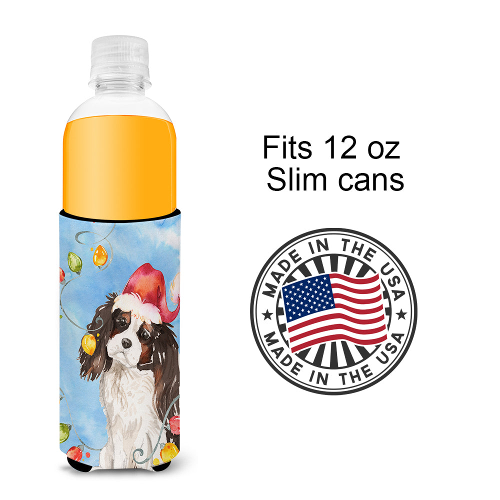Christmas Lights Tricolor Cavalier Spaniel  Ultra Hugger for slim cans CK2510MUK  the-store.com.