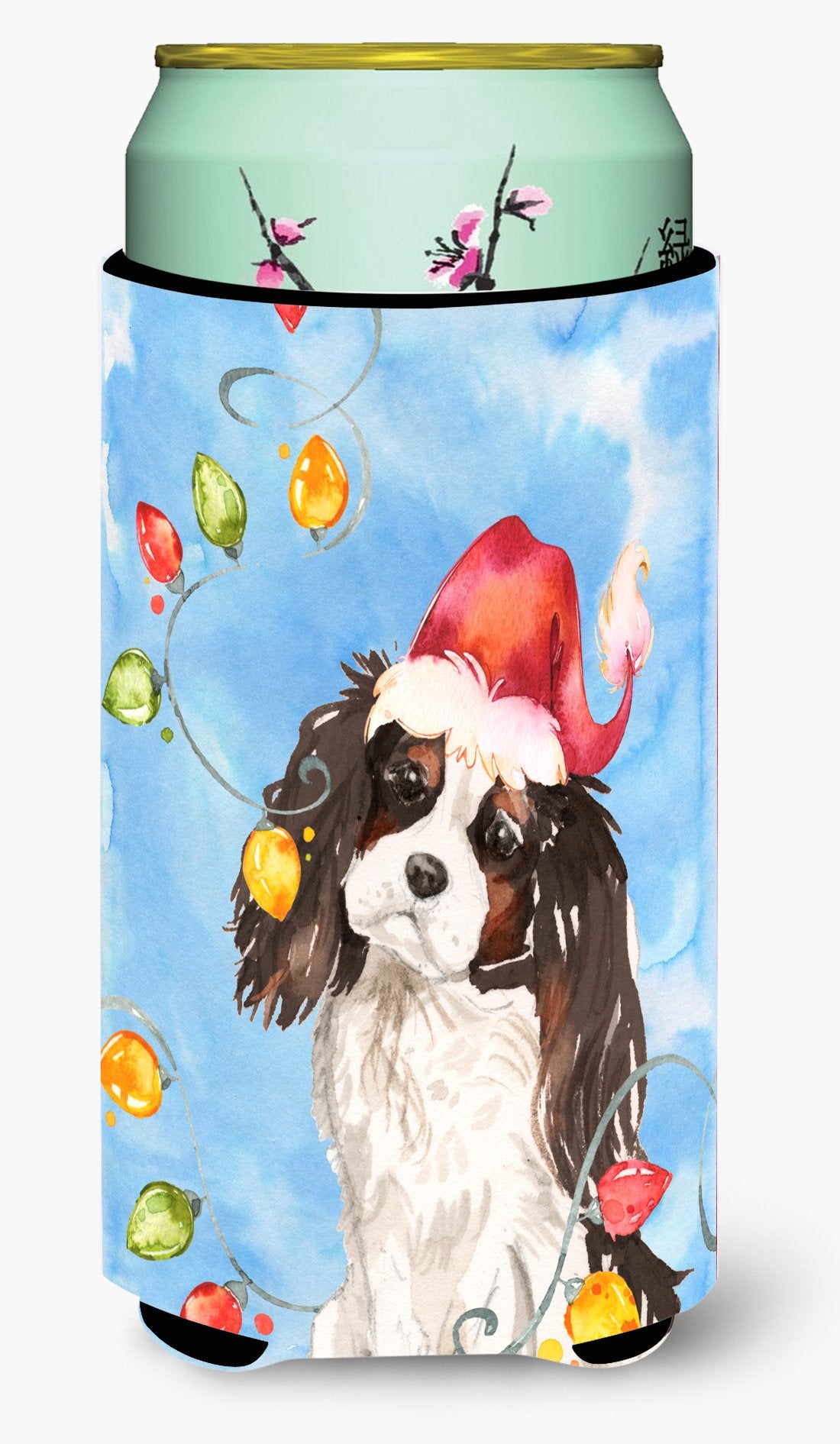 Christmas Lights Tricolor Cavalier Spaniel Tall Boy Beverage Insulator Hugger CK2510TBC by Caroline&#39;s Treasures