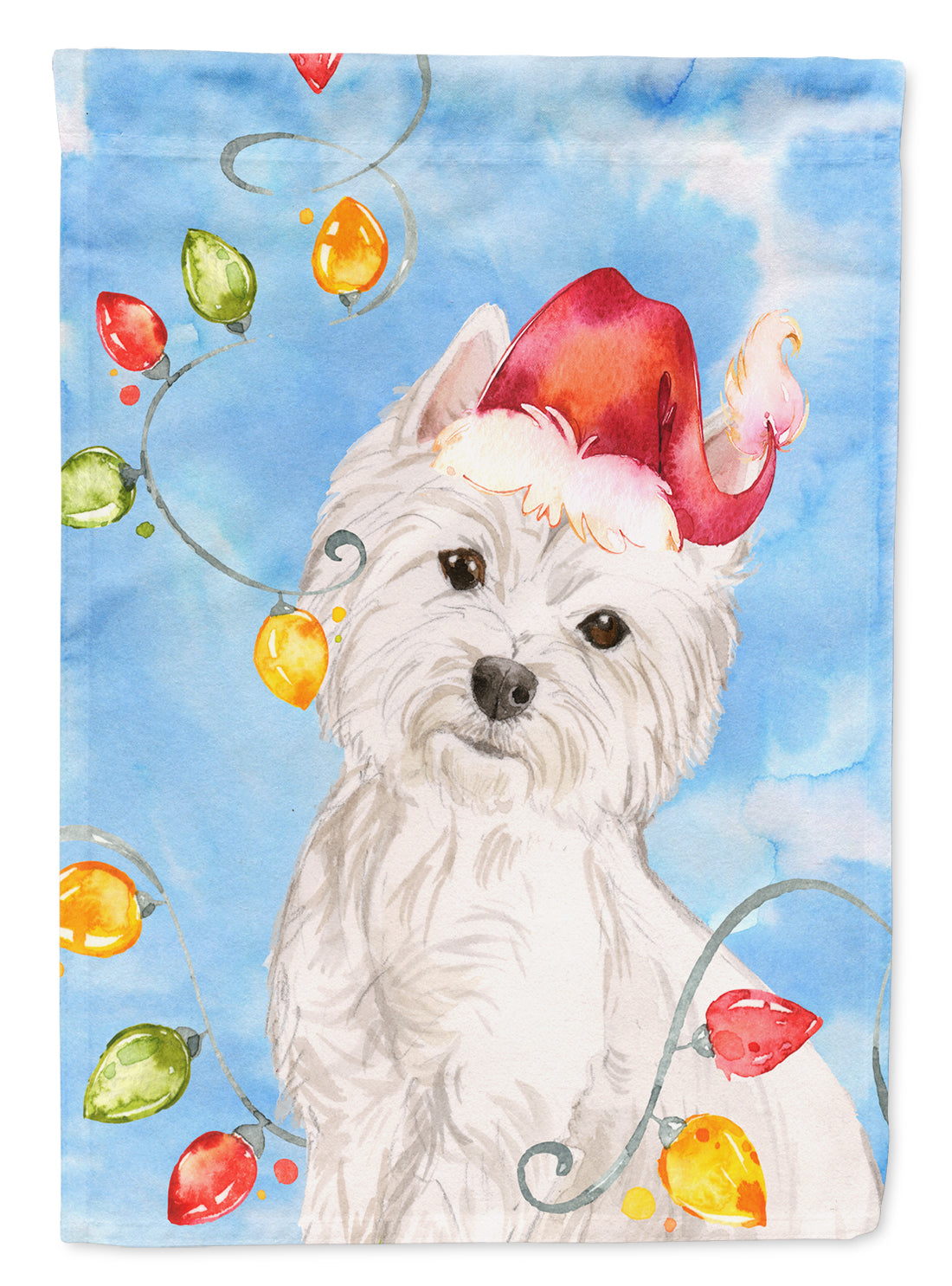 Christmas Lights Westie Flag Canvas House Size CK2511CHF