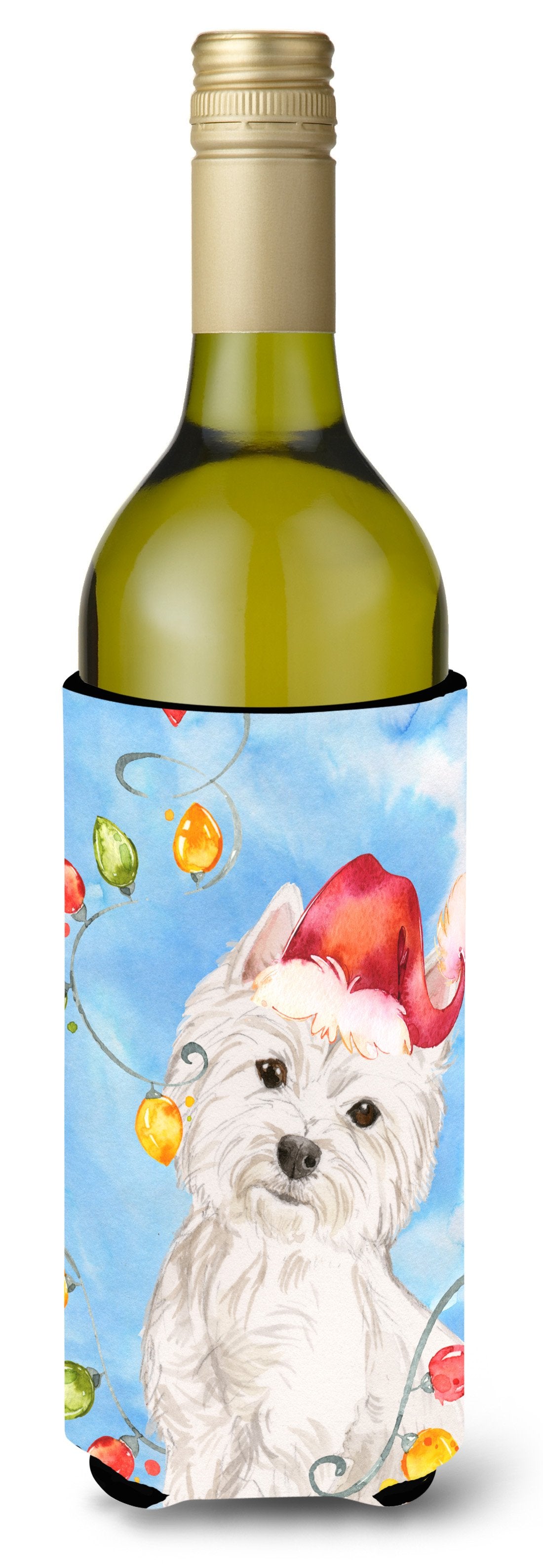 Christmas Lights Westie Wine Bottle Beverage Insulator Hugger CK2511LITERK by Caroline&#39;s Treasures