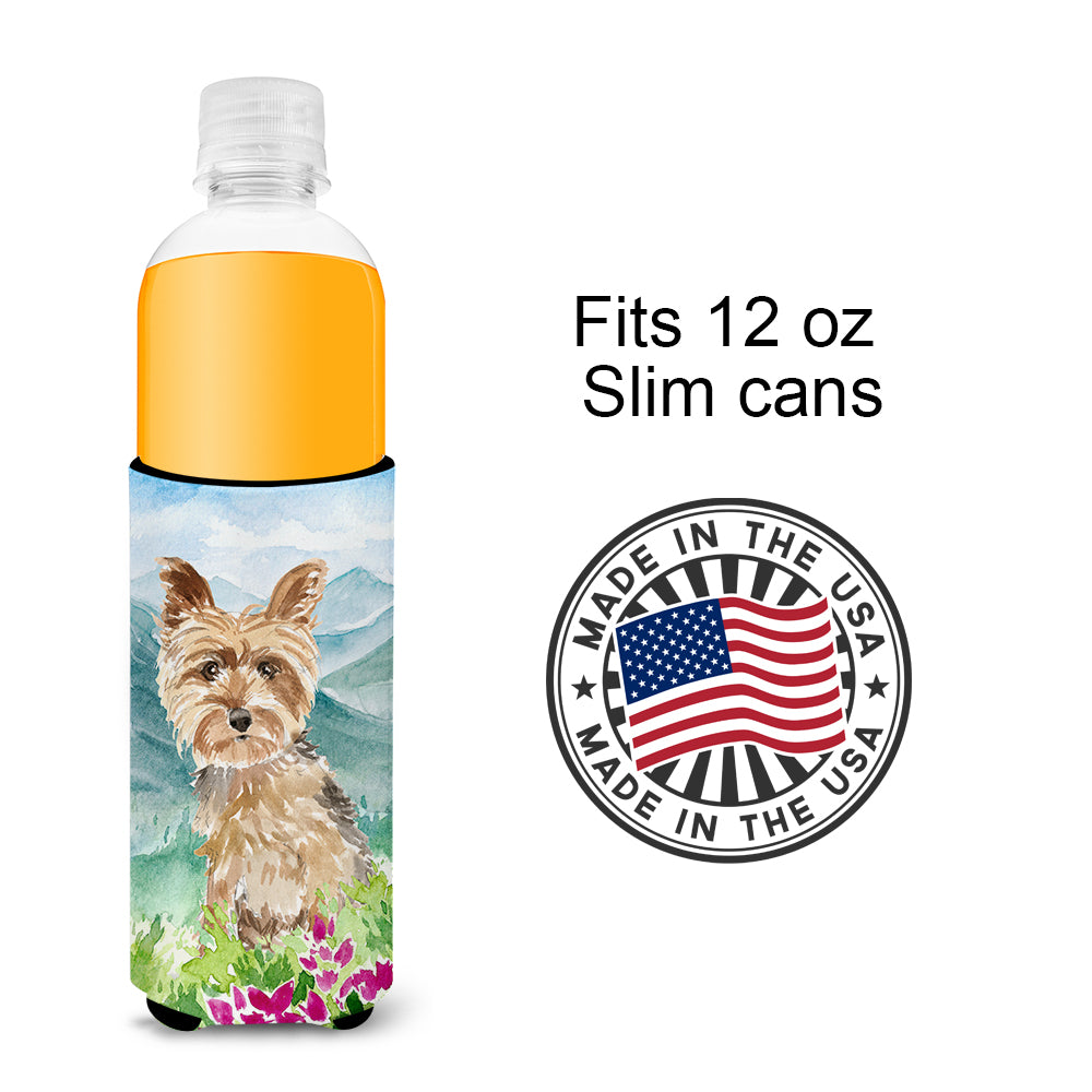 Mountian Flowers Yorkshire Terrier Yorkie  Ultra Hugger for slim cans CK2512MUK  the-store.com.
