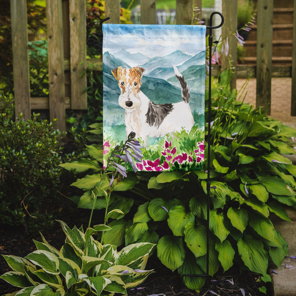 Mountian Flowers Fox Terrier Flag Garden Size CK2513GF