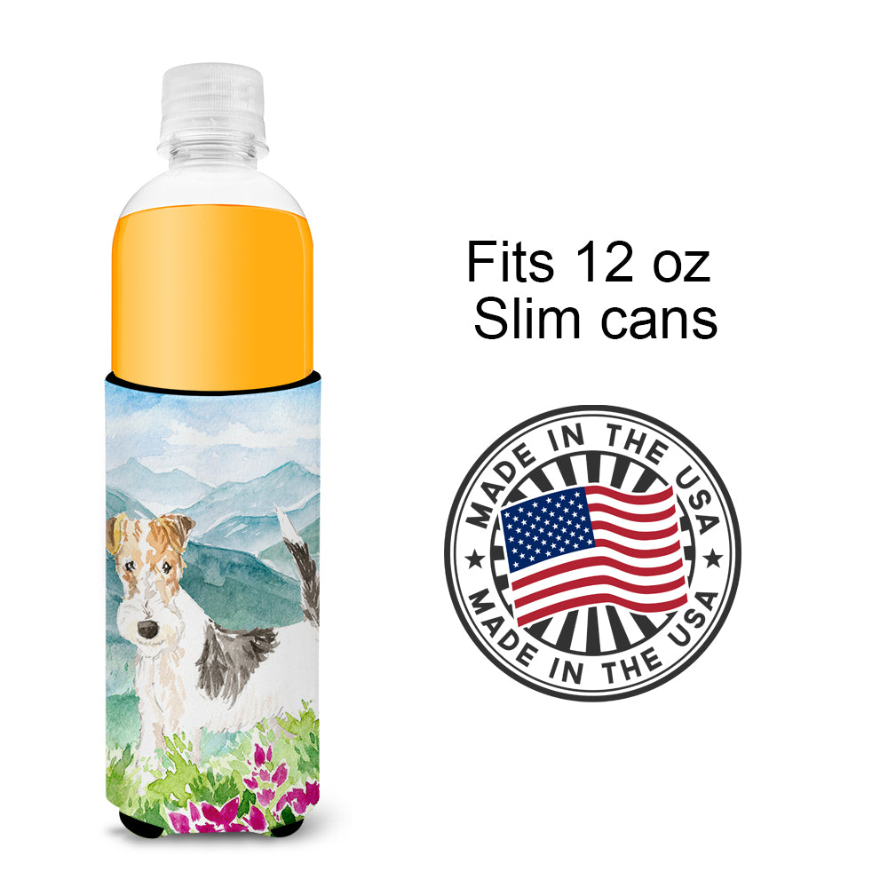 Mountian Flowers Fox Terrier  Ultra Hugger for slim cans CK2513MUK  the-store.com.