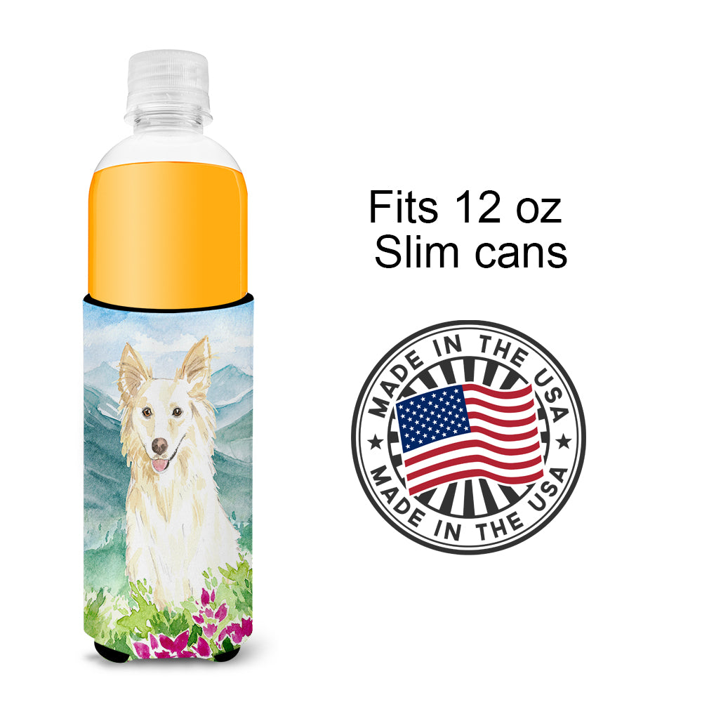 Mountian Flowers White Collie  Ultra Hugger for slim cans CK2514MUK  the-store.com.