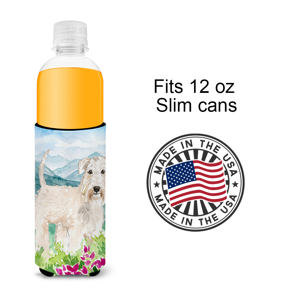 Mountian Flowers Wheaten Terrier  Ultra Hugger for slim cans CK2515MUK  the-store.com.