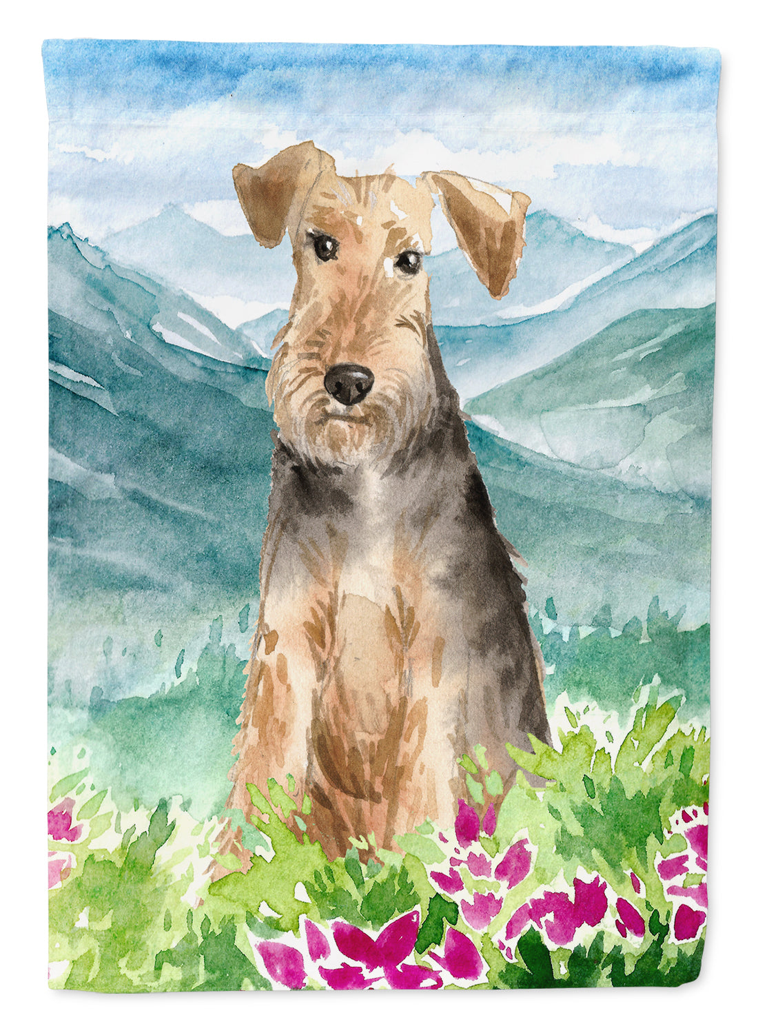 Mountian Flowers Welsh Terrier Flag Canvas House Size CK2516CHF