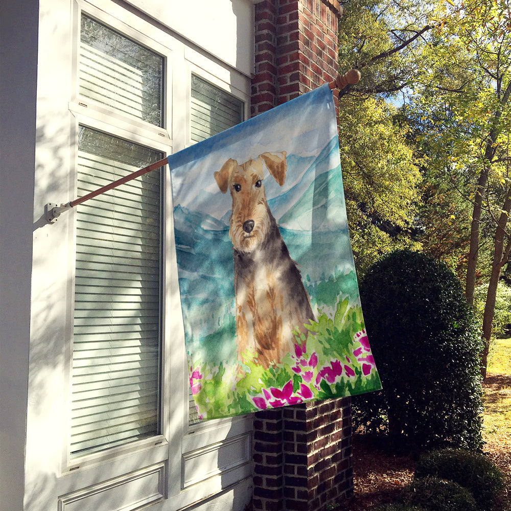 Mountian Flowers Welsh Terrier Flag Canvas House Size CK2516CHF  the-store.com.