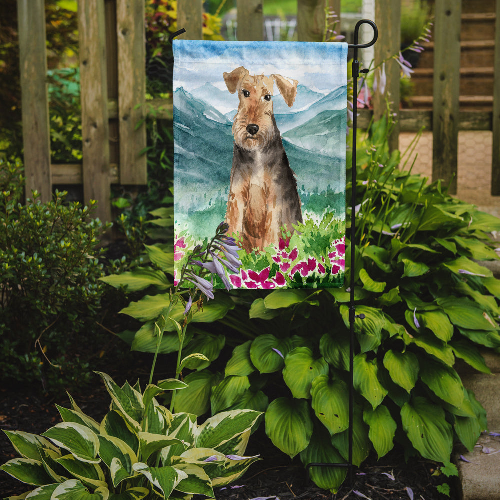 Mountian Flowers Welsh Terrier Flag Garden Size CK2516GF