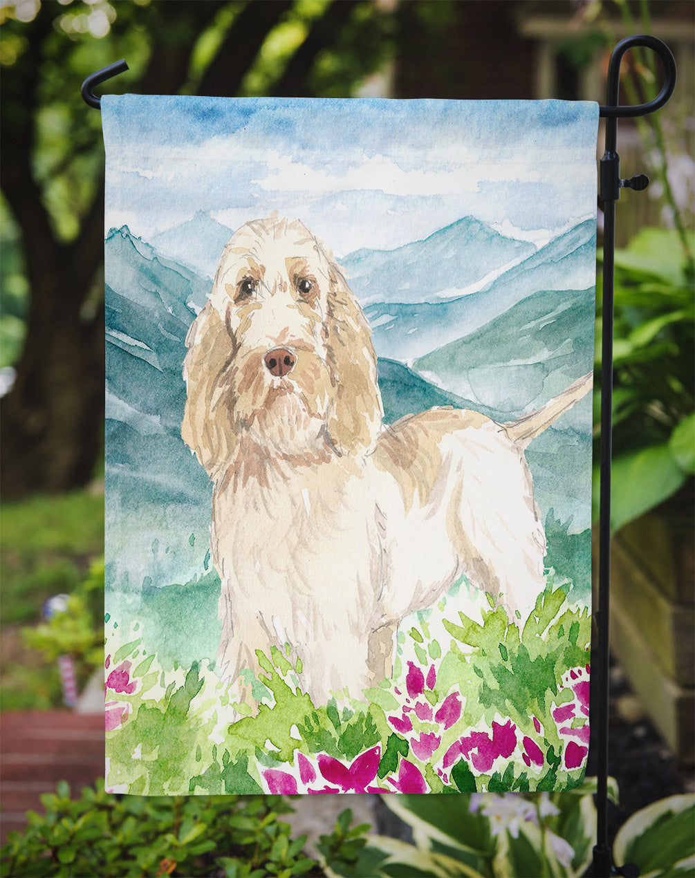 Mountian Flowers Spinone Italiano Flag Garden Size CK2518GF  the-store.com.