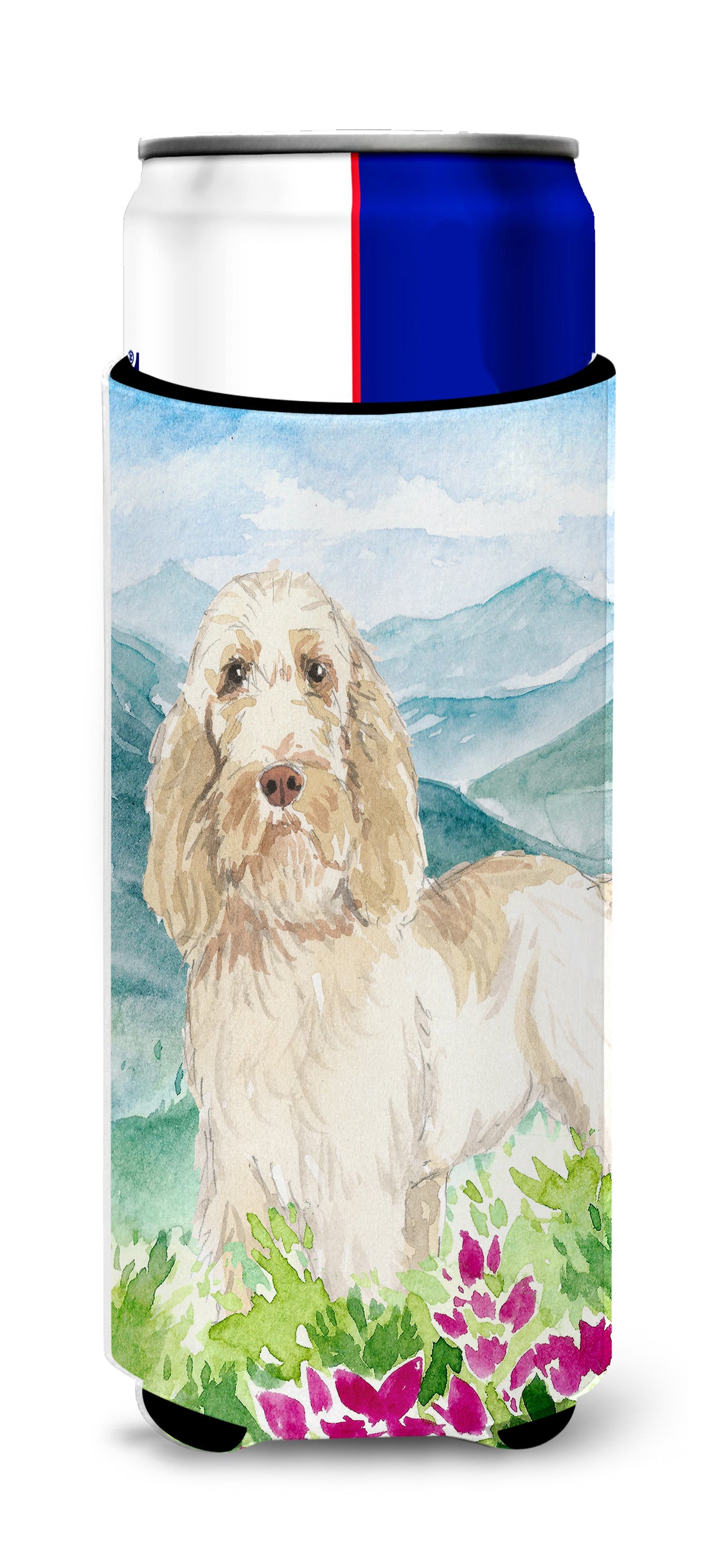 Mountian Flowers Spinone Italiano  Ultra Hugger for slim cans CK2518MUK  the-store.com.
