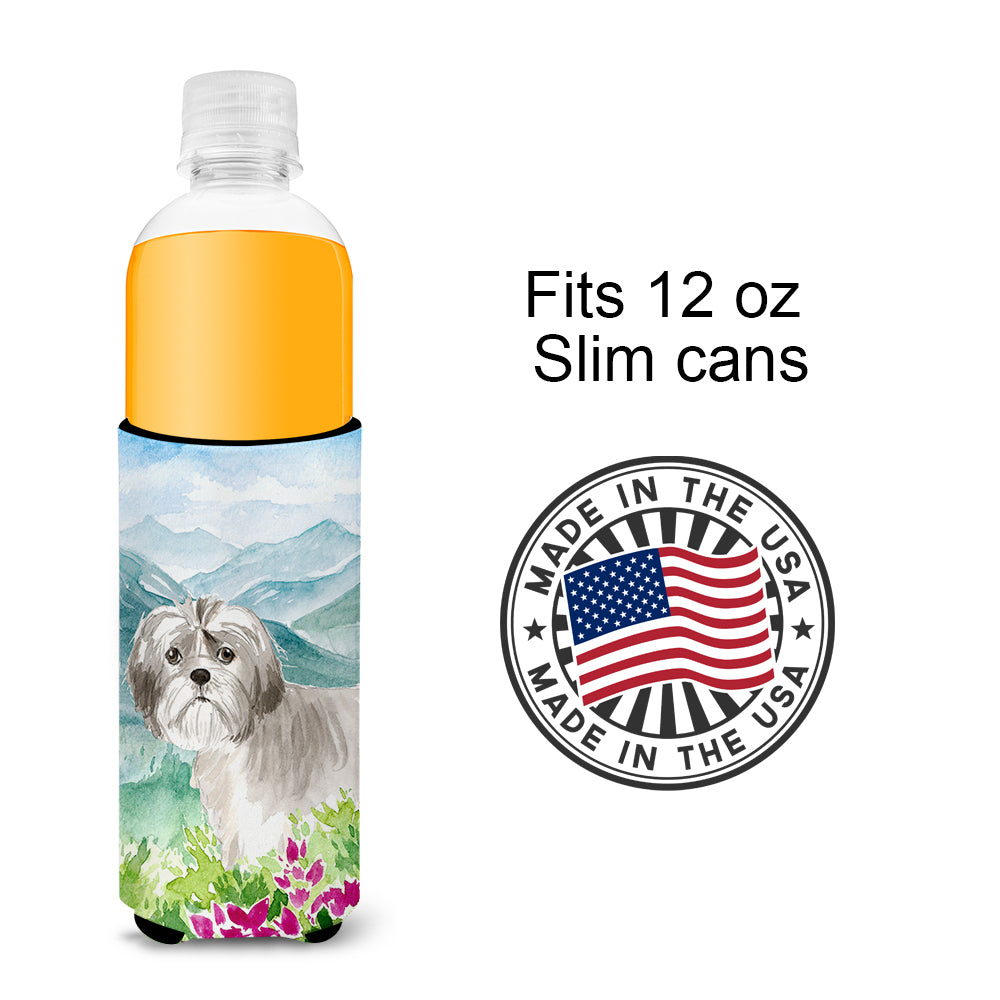 Mountain Flowers Shih Tzu Puppy  Ultra Hugger for slim cans CK2520MUK  the-store.com.