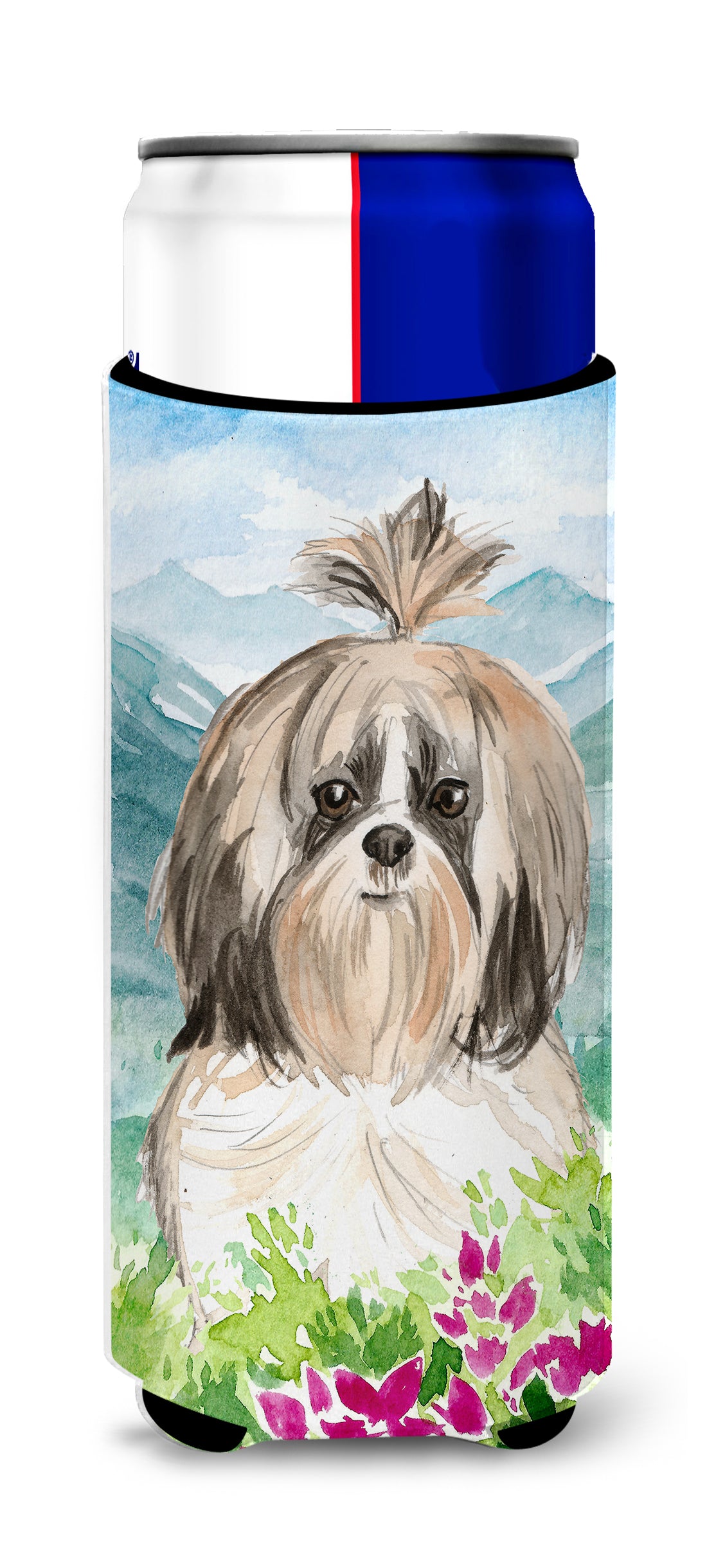 Mountain Flowers Shih Tzu  Ultra Hugger for slim cans CK2521MUK  the-store.com.