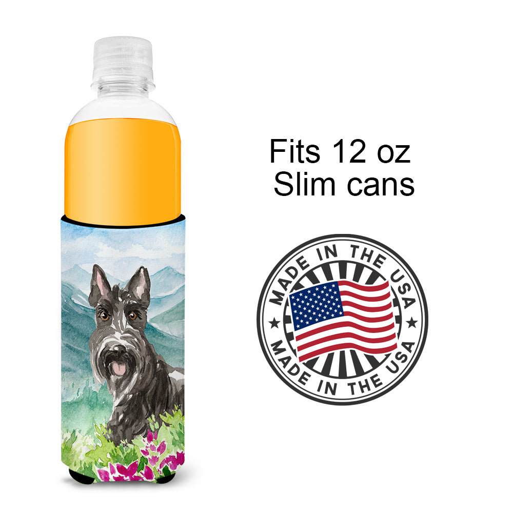 Mountain Flowers Scottish Terrier  Ultra Hugger for slim cans CK2523MUK  the-store.com.