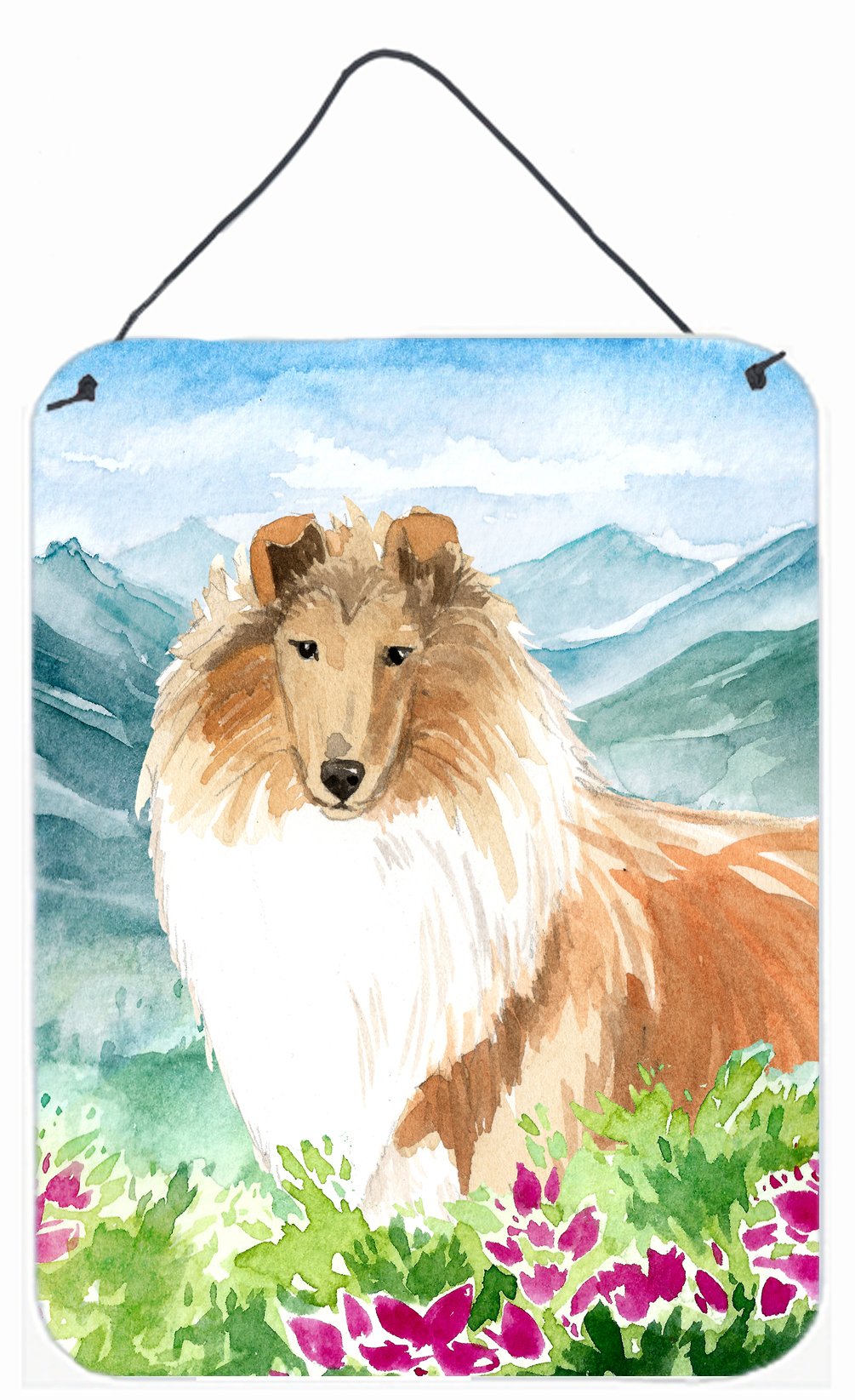 Mountain Flowers Smooth Collie Wall or Door Hanging Prints CK2525DS1216 by Caroline&#39;s Treasures
