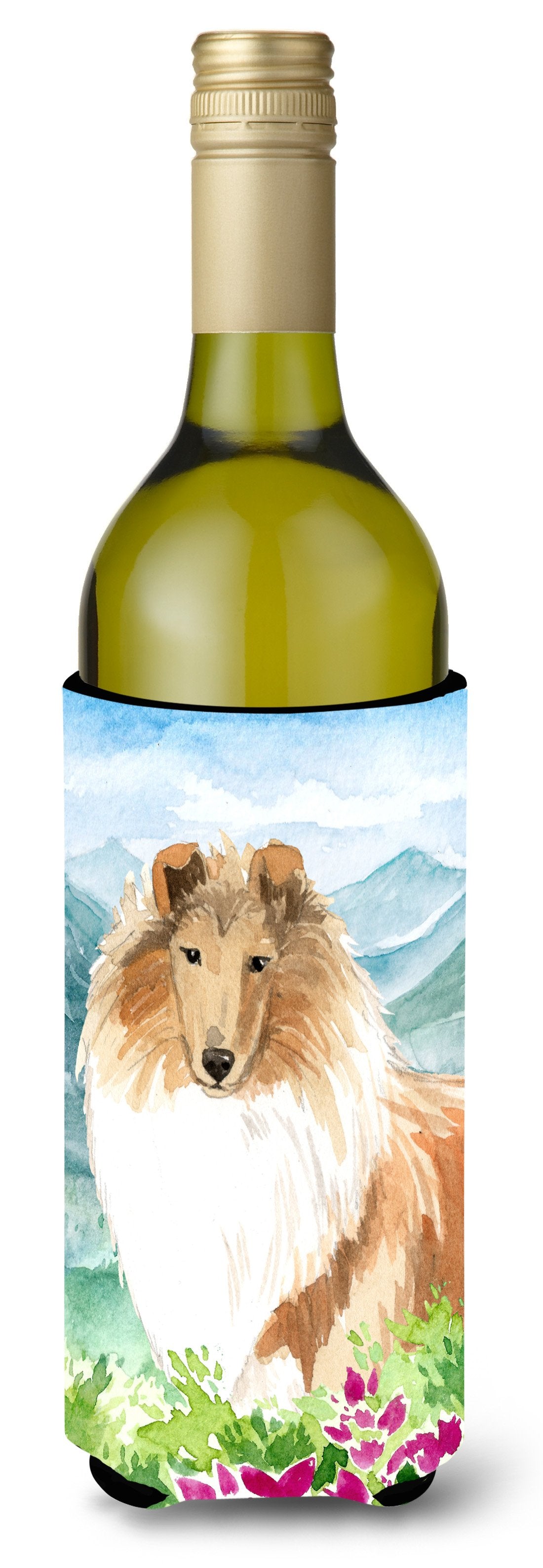 Mountain Flowers Smooth Collie Wine Bottle Beverage Insulator Hugger CK2525LITERK by Caroline&#39;s Treasures