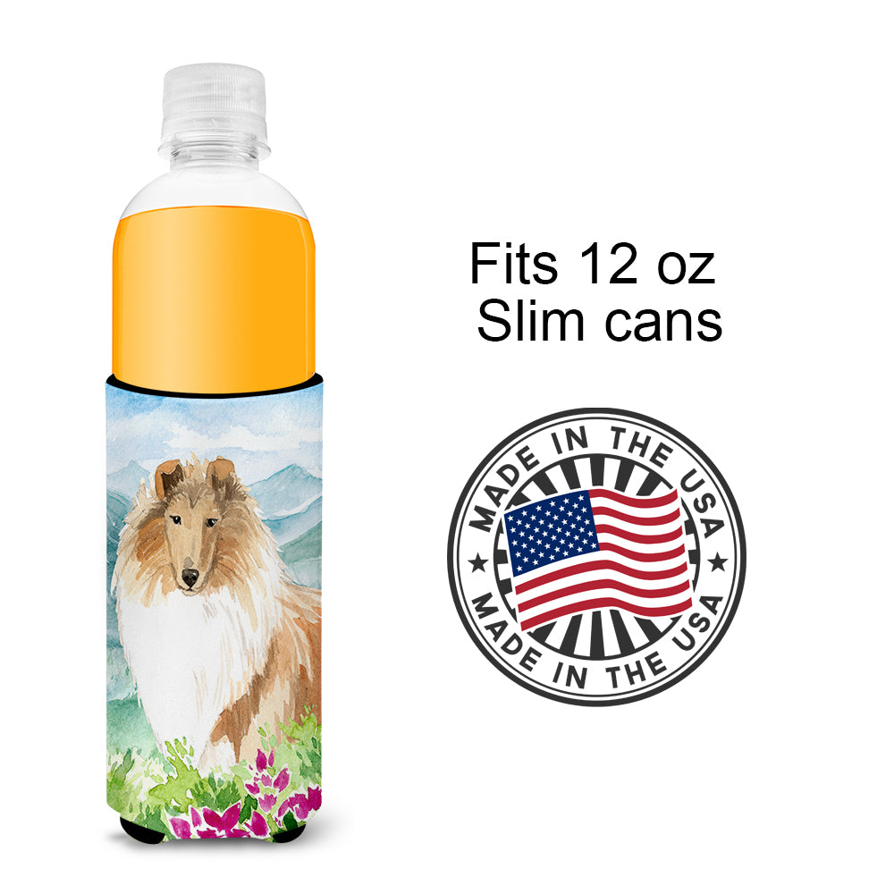 Mountain Flowers Smooth Collie  Ultra Hugger for slim cans CK2525MUK