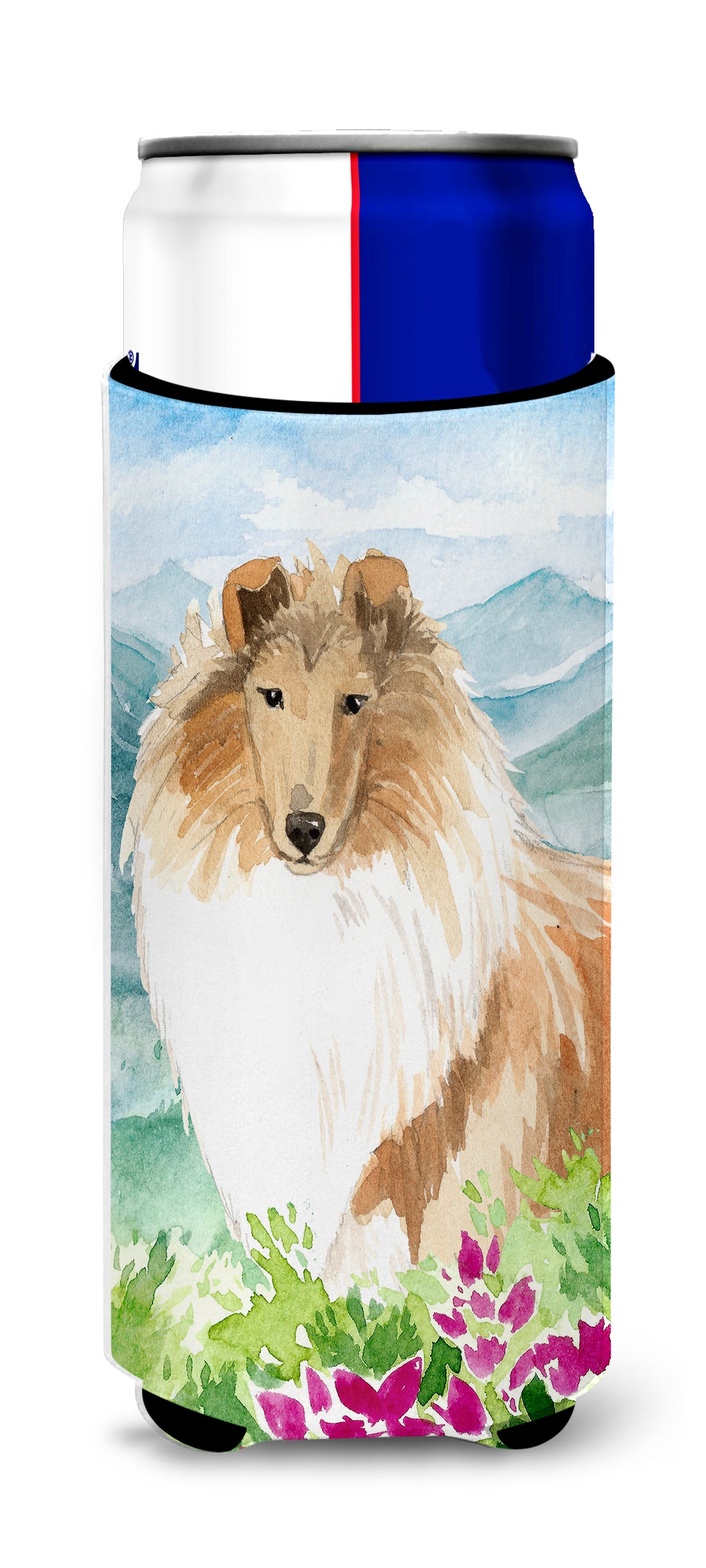 Mountain Flowers Smooth Collie  Ultra Hugger for slim cans CK2525MUK  the-store.com.