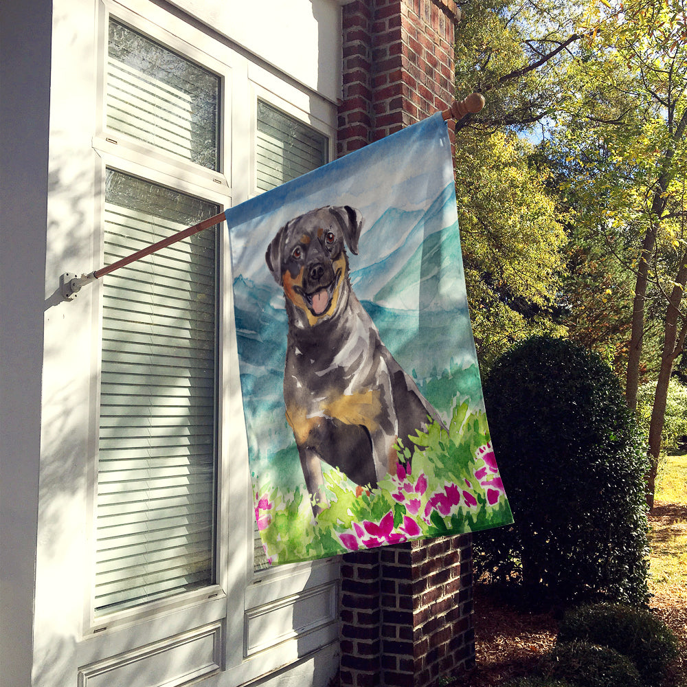 Mountain Flowers Rottweiler Flag Canvas House Size CK2526CHF  the-store.com.
