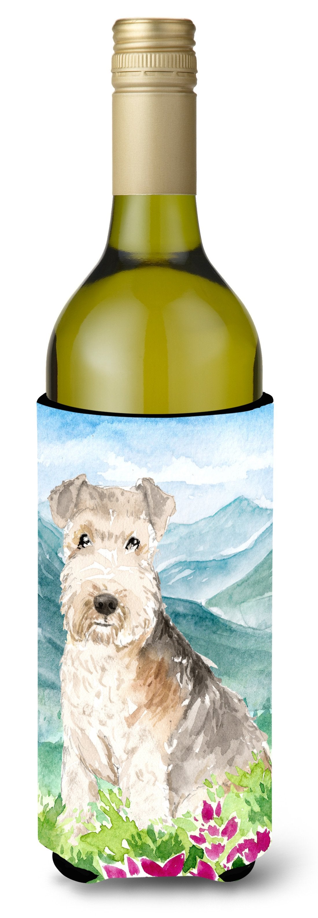 Mountain Flowers Lakeland Terrier Wine Bottle Beverage Insulator Hugger CK2531LITERK by Caroline&#39;s Treasures